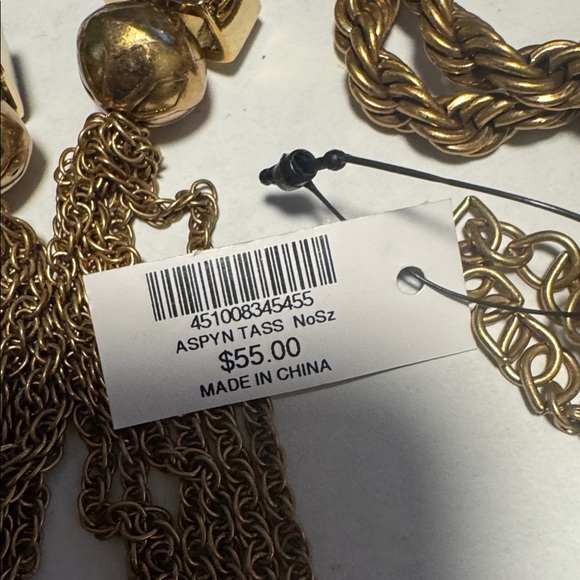 Chico’s Gold Tone Rope Chain Tassel Lariat Necklace Adjustable (BR666/7) - Picture 11 of 11